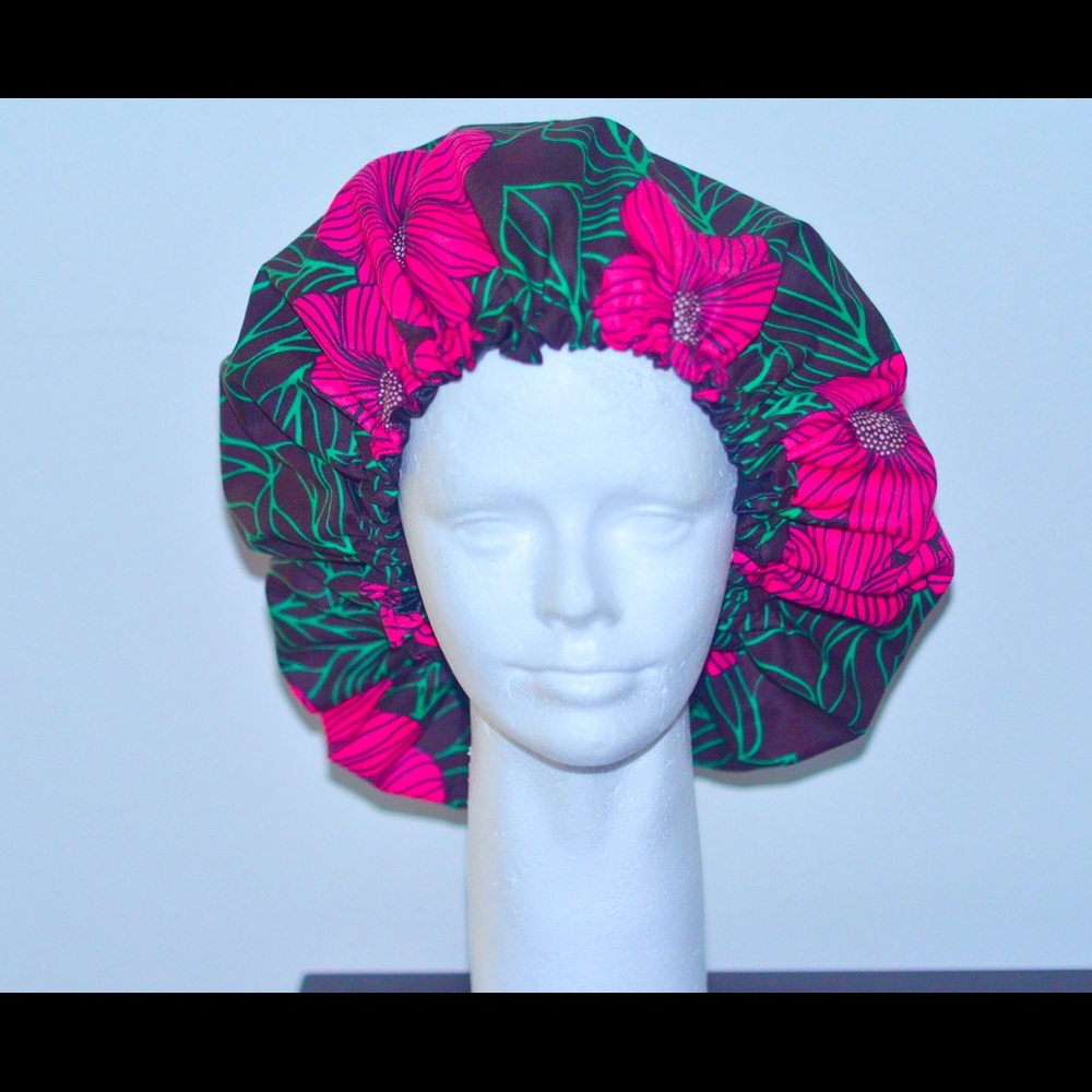 Satin lined Ankara bonnet